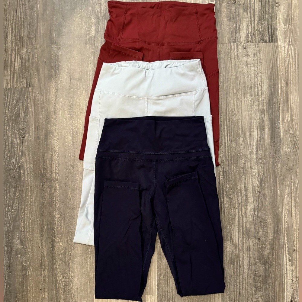 CRZ YOGA Women's Leggings - Red, White, and Navy